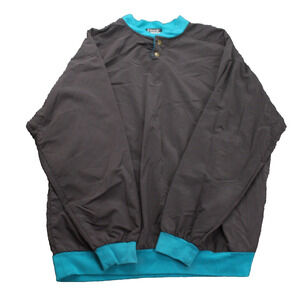 VTG Etonic Golfwear Large Pull Over Jacket Teal Black